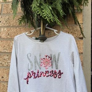 Snow princess silver striped shirt
